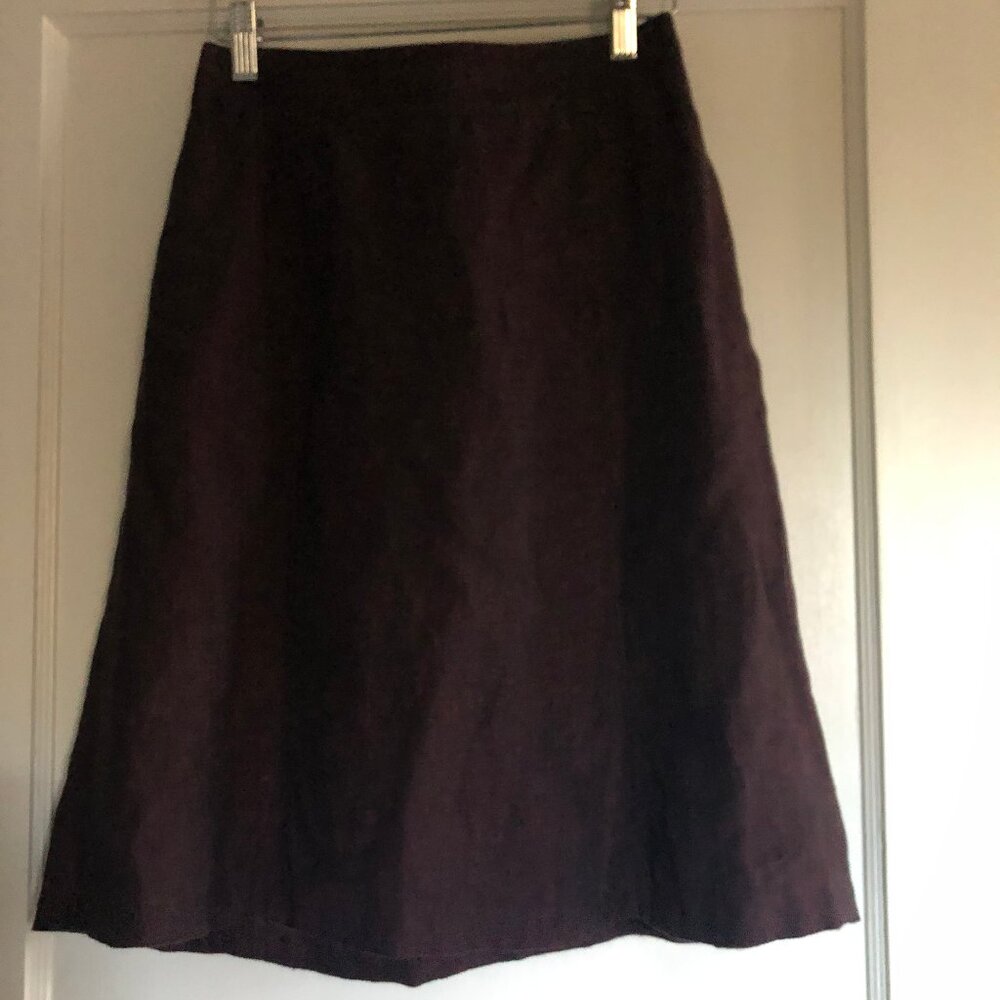 Wine Linen J.Crew Skirt